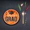 25 Count Orange Way to Go Grad 7 1/4 Inch Paper Disposable Dessert Plates Graduation Party